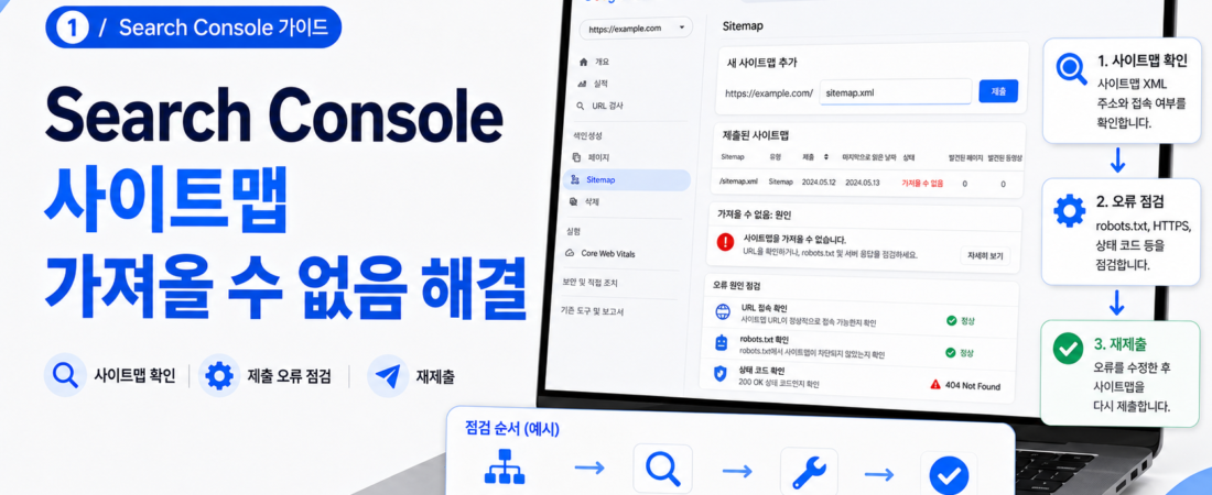 Search Console 사이트맵 가져올 수 없음 해결, Couldn’t fetch가 뜰 때 확인할 것