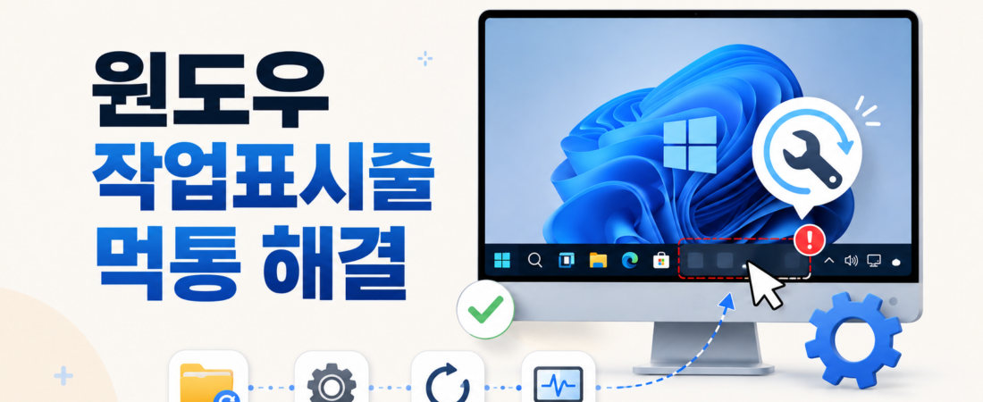윈도우 작업표시줄 먹통 해결, 클릭 안 되고 시작 버튼이 안 열릴 때
